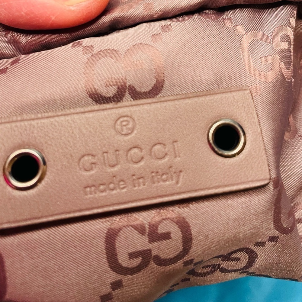 Gucci Logo Nylon and Textile Extra Bag EUC 6”x 4” - Picture 8 of 10